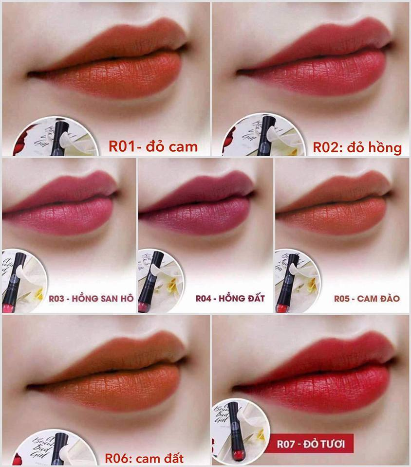 7 Gam màu nổi bật SOn lì Rose mattle lipstic