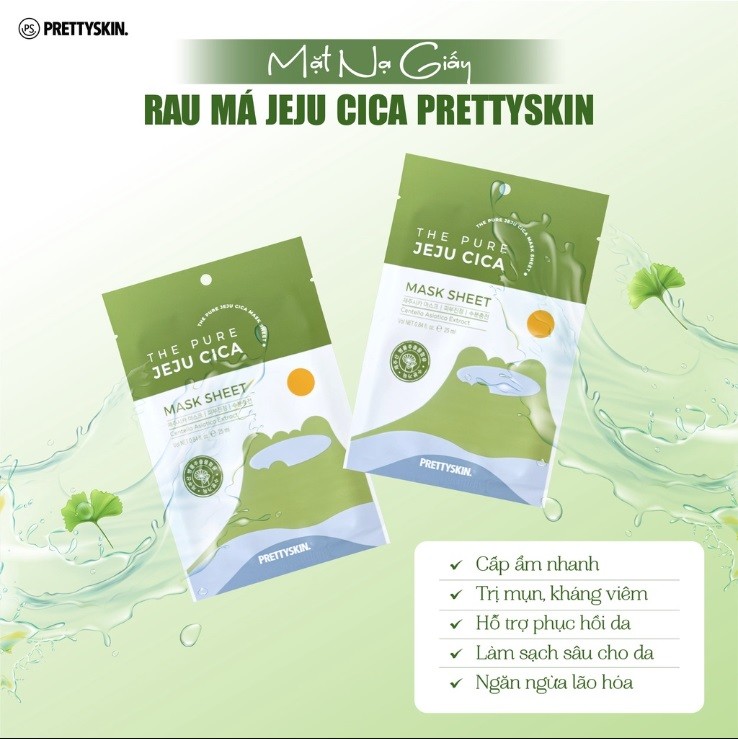 Nước tẩy trang rau má Prettyskin The Pure Jeju Cica Cleansing Water