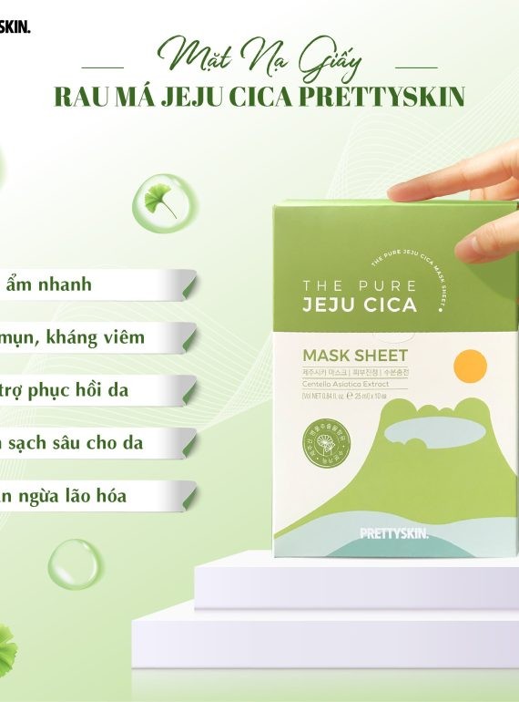 Nước tẩy trang rau má Prettyskin The Pure Jeju Cica Cleansing Water