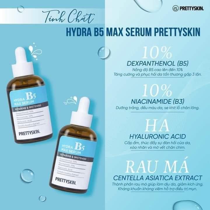 Tinh chất phục hồi dưỡng trắng PrettySkin Hydra B5 Max Serum