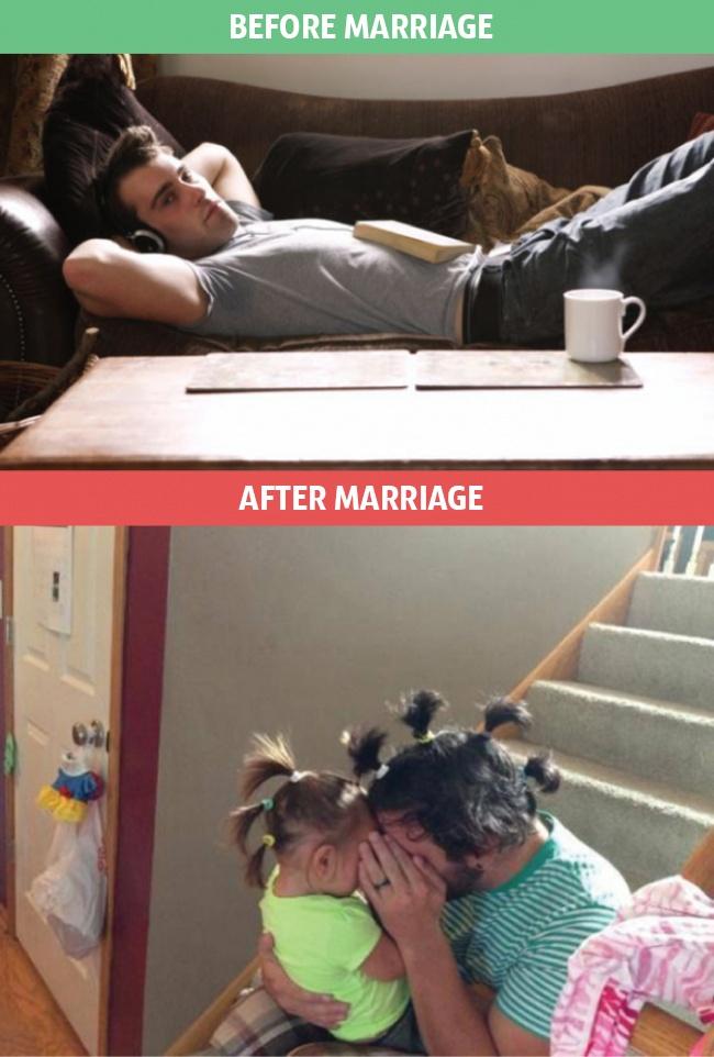 
                        9 bức ảnh cho thấy cuộc sống thay đổi "chóng mặt" sau khi kết hôn
                     2