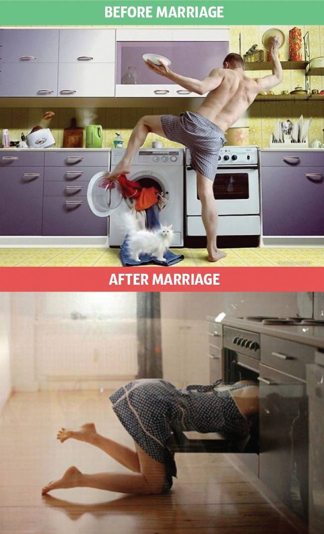 
                        9 bức ảnh cho thấy cuộc sống thay đổi "chóng mặt" sau khi kết hôn
                     5