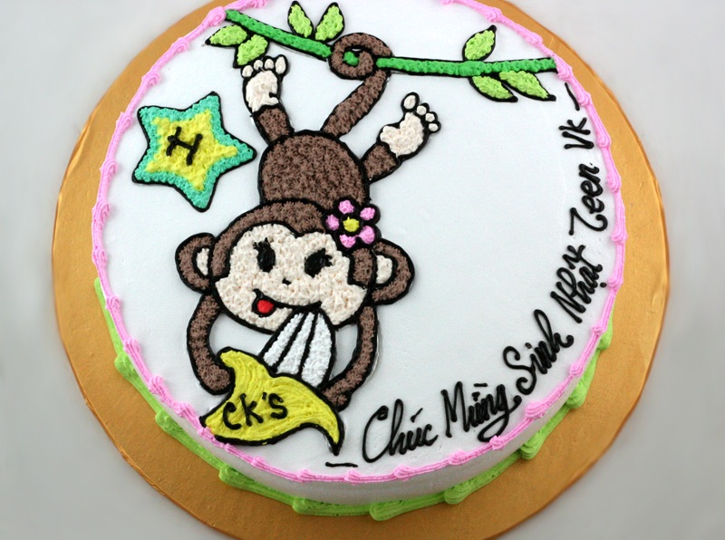 Tổng hợp những mẫu bánh sinh nhật đẹp hình con khỉ dành cho người tuổi thân siêu dễ thương 14